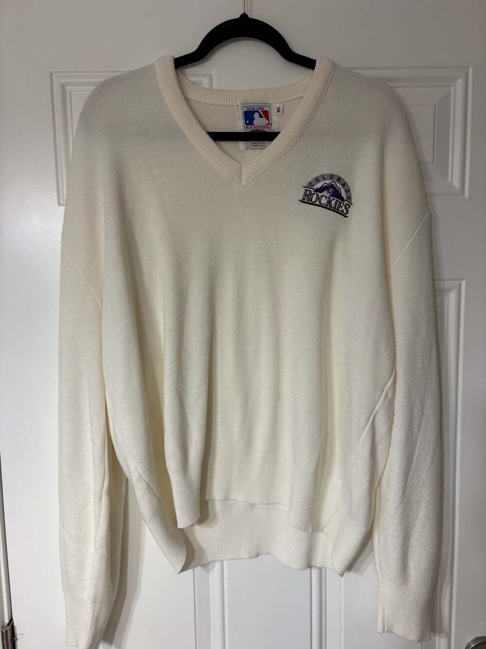Vintage Nutmeg Mills Colorado Rockies MLB V-Neck Sweater Size XL
